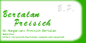 bertalan preisich business card